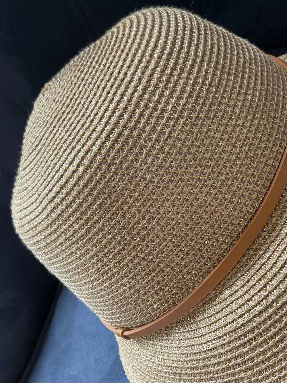 Talbots Gold and Tan Cloche Hat